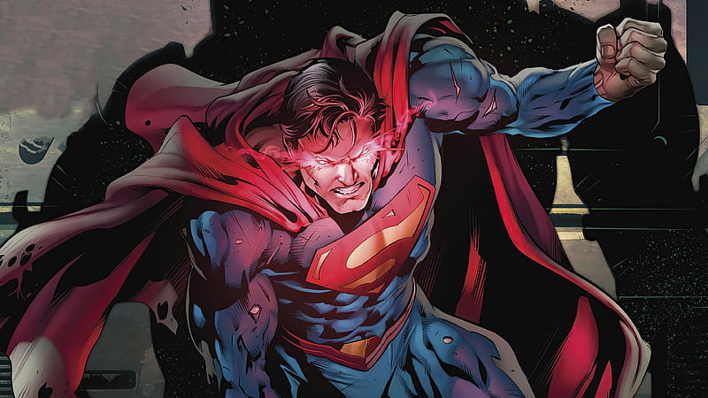 superman glowing red eyes