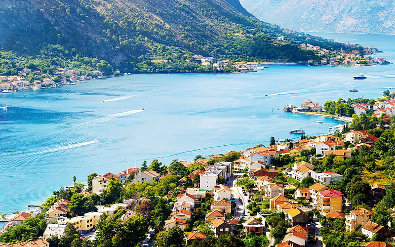 Kotor Bay, summer, sea, Kotor, Boka Kotorska, Montenegro, HD wallpaper