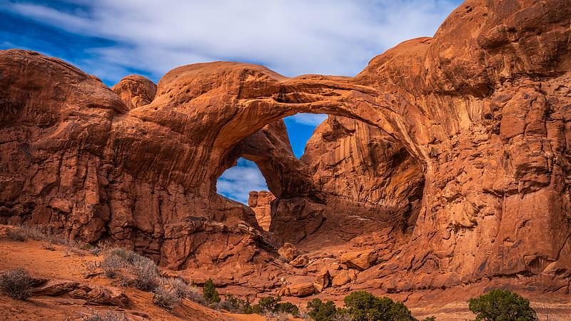 Arches Under Blue Cloudy Sky Travel, HD wallpaper