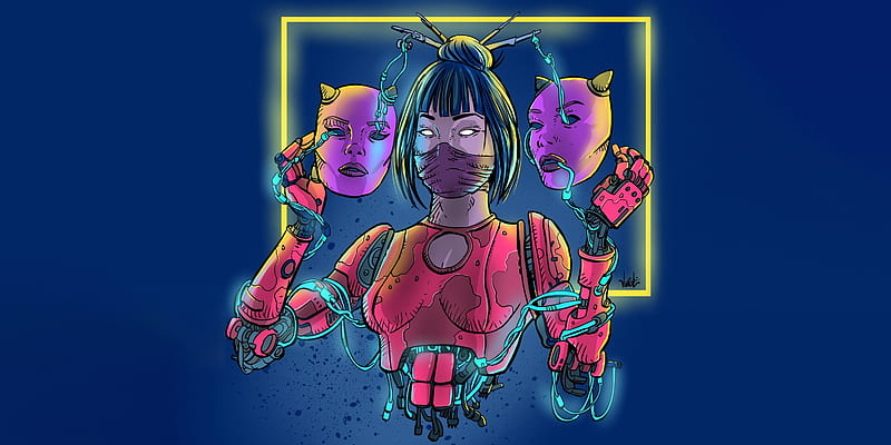 Cyberpunk , brutal, color, cool, cyber, funny, games, iphone, punk, HD wallpaper