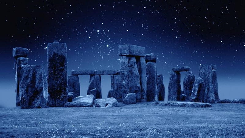 Phenomenal Night of Stonehenge, Stonehenge, stars, nature, sky, night, HD wallpaper