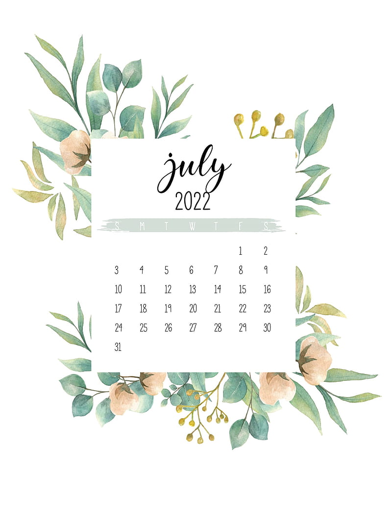 July 2022  Beach Desktop Calendar Free July Wallpaper