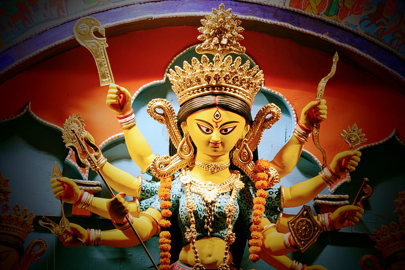 Durga devi, god, spiritual, navaratri, HD wallpaper