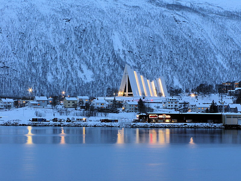 Arctic Cathedral, Tromso, Norway, Arctic Cathedral, Norway, Tromso, Cathedral, HD wallpaper