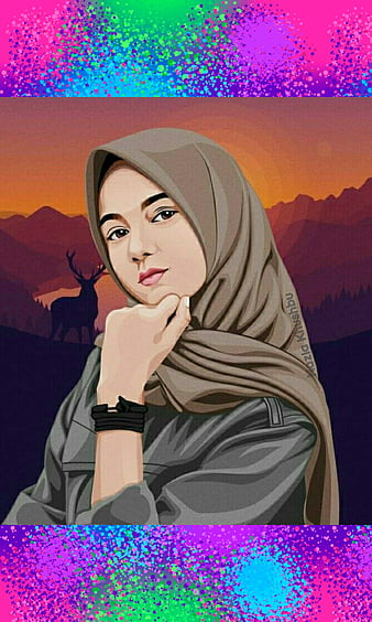Hijab girl, hijab, malay, mehndi, girl, HD wallpaper
