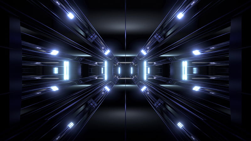 Scifi tunnel, background, black, blue, dark, futuristic, glow,  science-fiction, HD wallpaper | Peakpx
