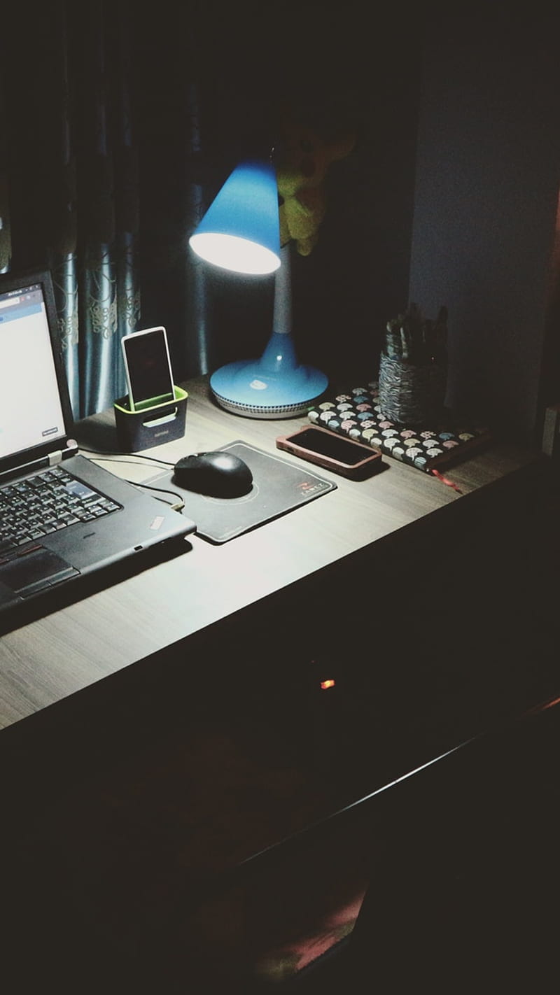 BLACK LAPTOP, computer, notebook, office, table, HD phone wallpaper