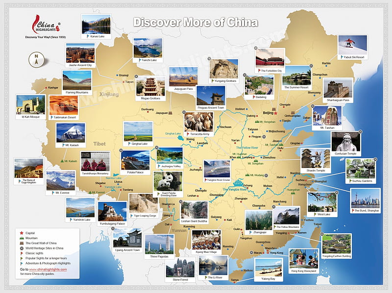 Site Map of China, Cities, Interesting Sites, Map, China, HD wallpaper