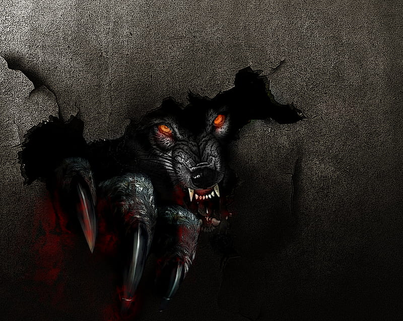 Scare 2, 3d, dark, mobile, scare wolf, HD wallpaper | Peakpx