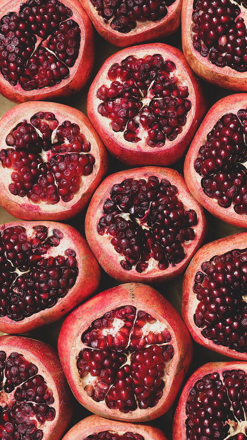 Pomegranate , ripe, berries, fruit, food, red, HD phone wallpaper