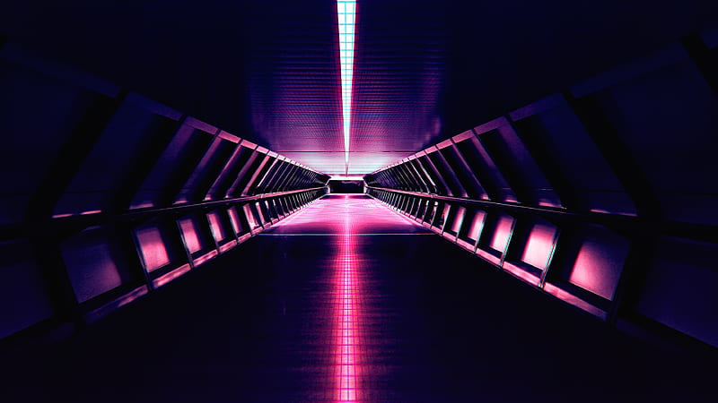 Synthwave Aesthetic Corridor , synthwave, retrowave, graphy, HD wallpaper