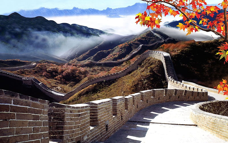 great wall of china, mountain, great, wall, china, HD wallpaper