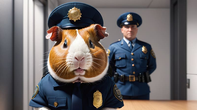 Officer Guinea Pig, police, pig, officer, guinea, HD wallpaper