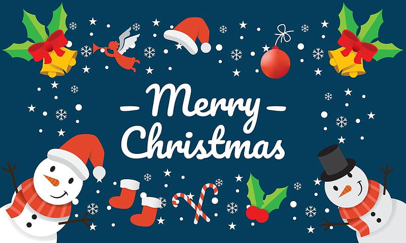 Happy Merry Christmas Background. Cute Merry Christmas Vector Design Illustration With Flat Style, Cute Christmas banner, greeting card Merry Christmas Day. 4669380 Vector Art at Vecteezy, HD wallpaper