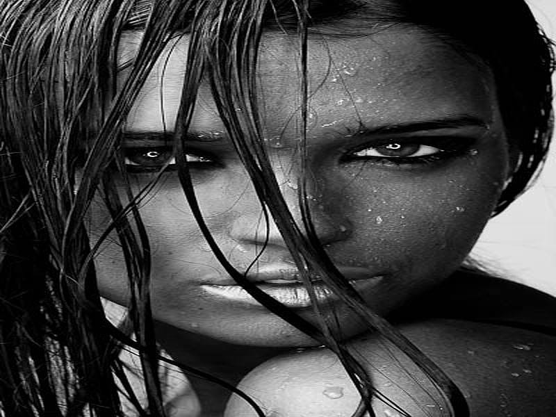 WET BEAUTY, female, wet, model, black, rain, white, HD wallpaper | Peakpx