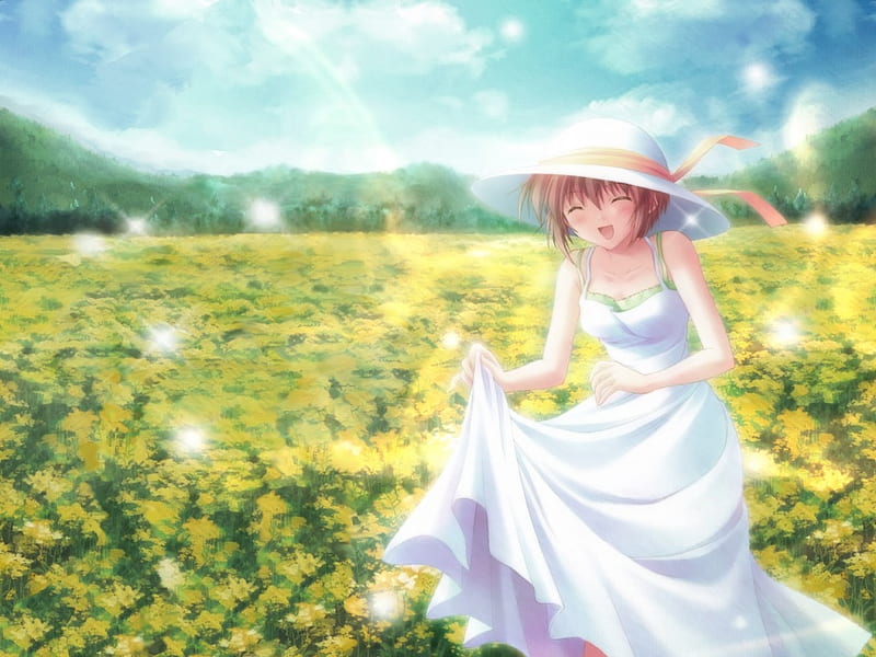 Anime in spring, blossom, anime, flower, nature, spring, field, HD  wallpaper | Peakpx