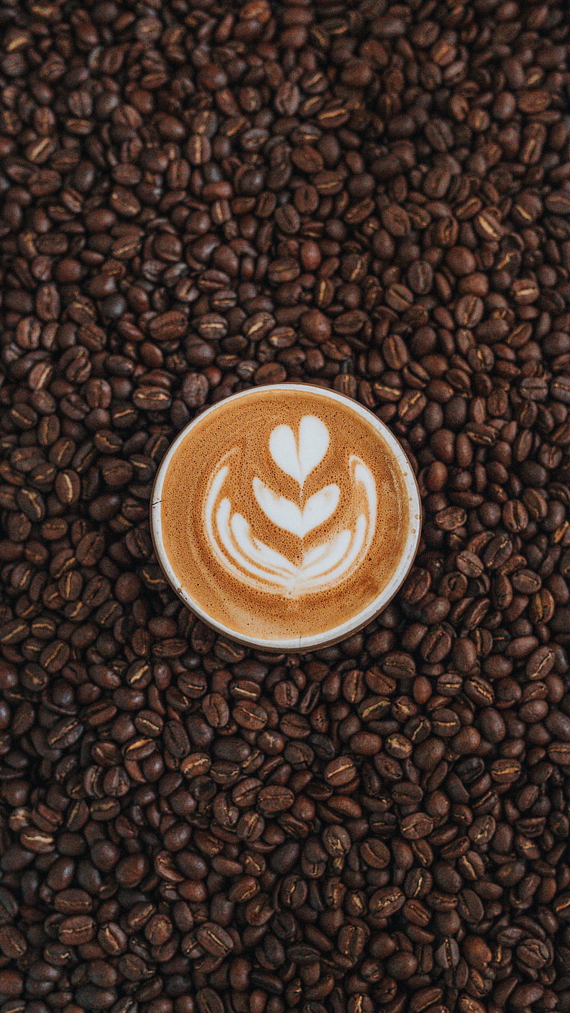 Coffee Cup Grains , foam, drink, brown, dark, background, food, coffee cup grains, HD phone wallpaper