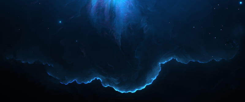 Nebula Space Blue 1, nebula, space, digital-universe, 1, HD wallpaper