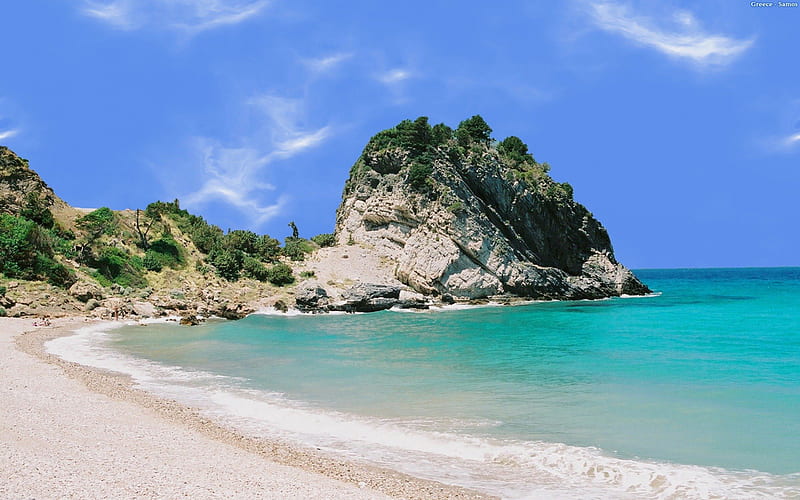 Greek Beach, greece, , sun, sunny, samos, sea, beach, europe, swimming, HD wallpaper