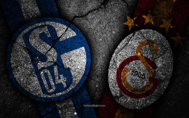 Schalke 04 vs Galatasaray, Champions League, Group Stage, Round 4, creative, Galatasaray FC, Schalke 04 FC, black stone, HD wallpaper