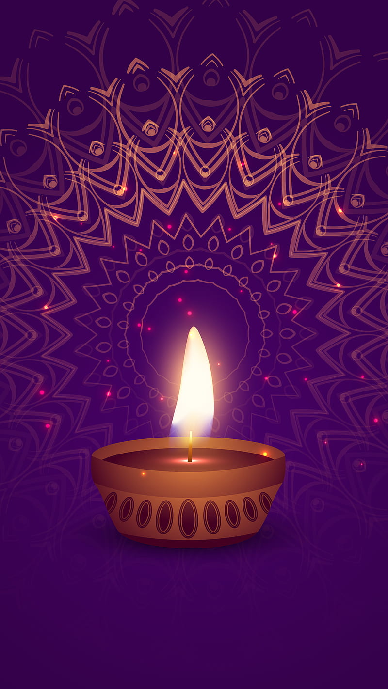 Diwali mandala, light, happy, candle, wishes, festival, deepavali, HD phone wallpaper
