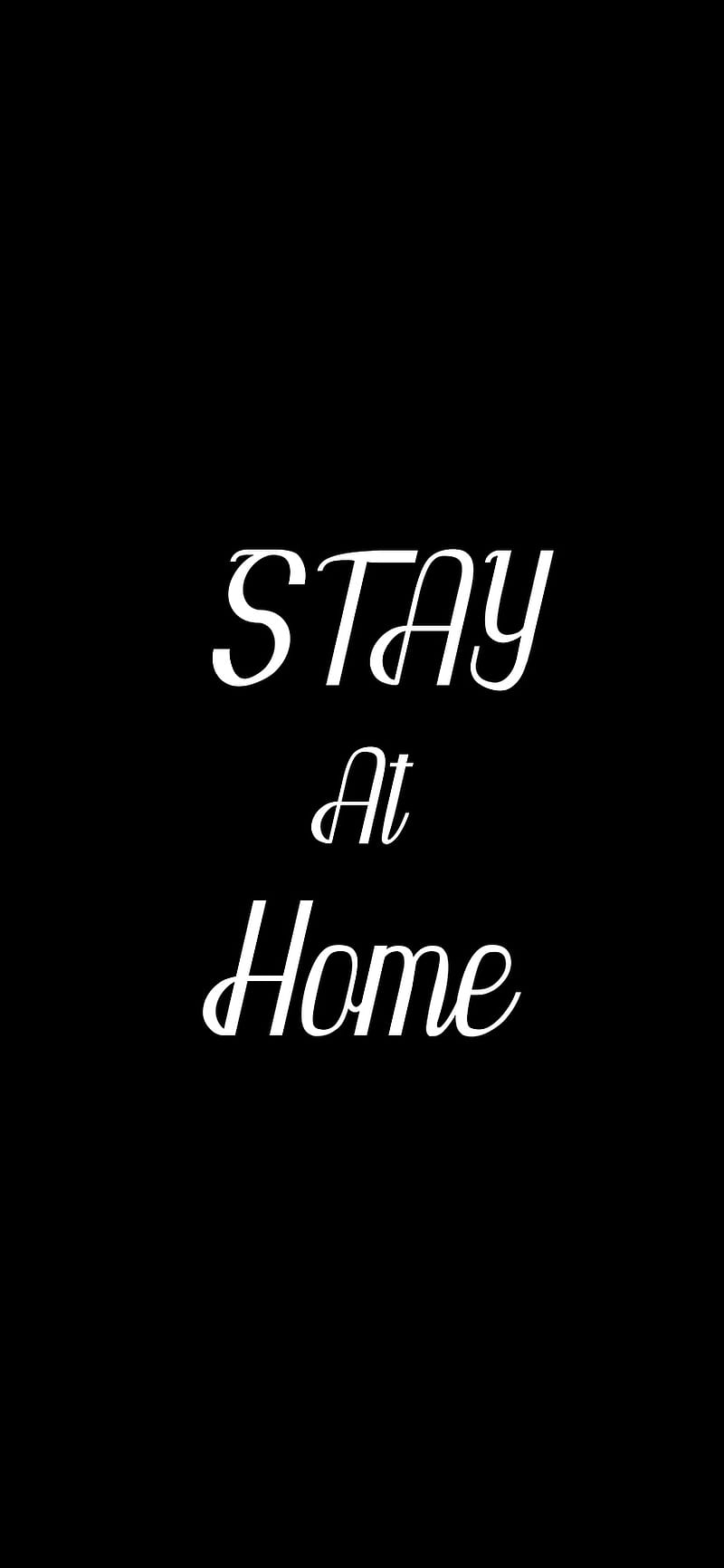 Stay At Home, black, lettering, minimalist, netflix, quarentine, simple, virus, white, HD phone wallpaper