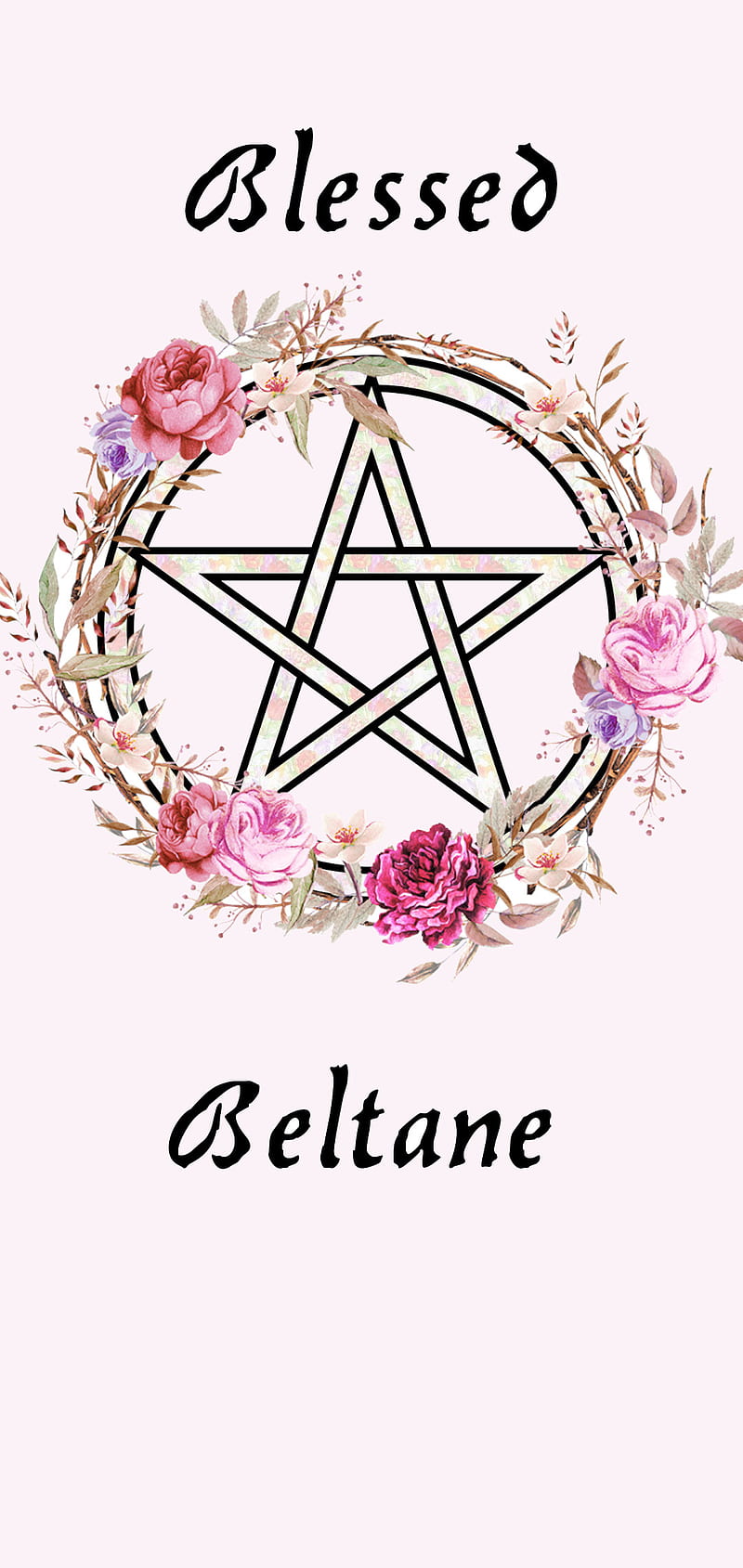 Beltane Pink, flowers, pagan, pentacle, spring, wicca, witch, HD phone wallpaper