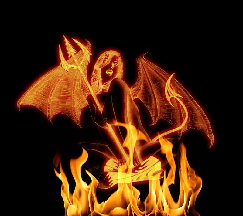 Devil Fire, demon, saguaro, HD wallpaper