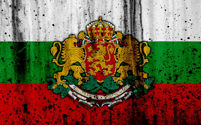Bulgarian flag grunge, flag of Bulgaria, Europe, Bulgaria, national symbolism, coat of arms of Bulgaria, Bulgarian coat of arms, HD wallpaper