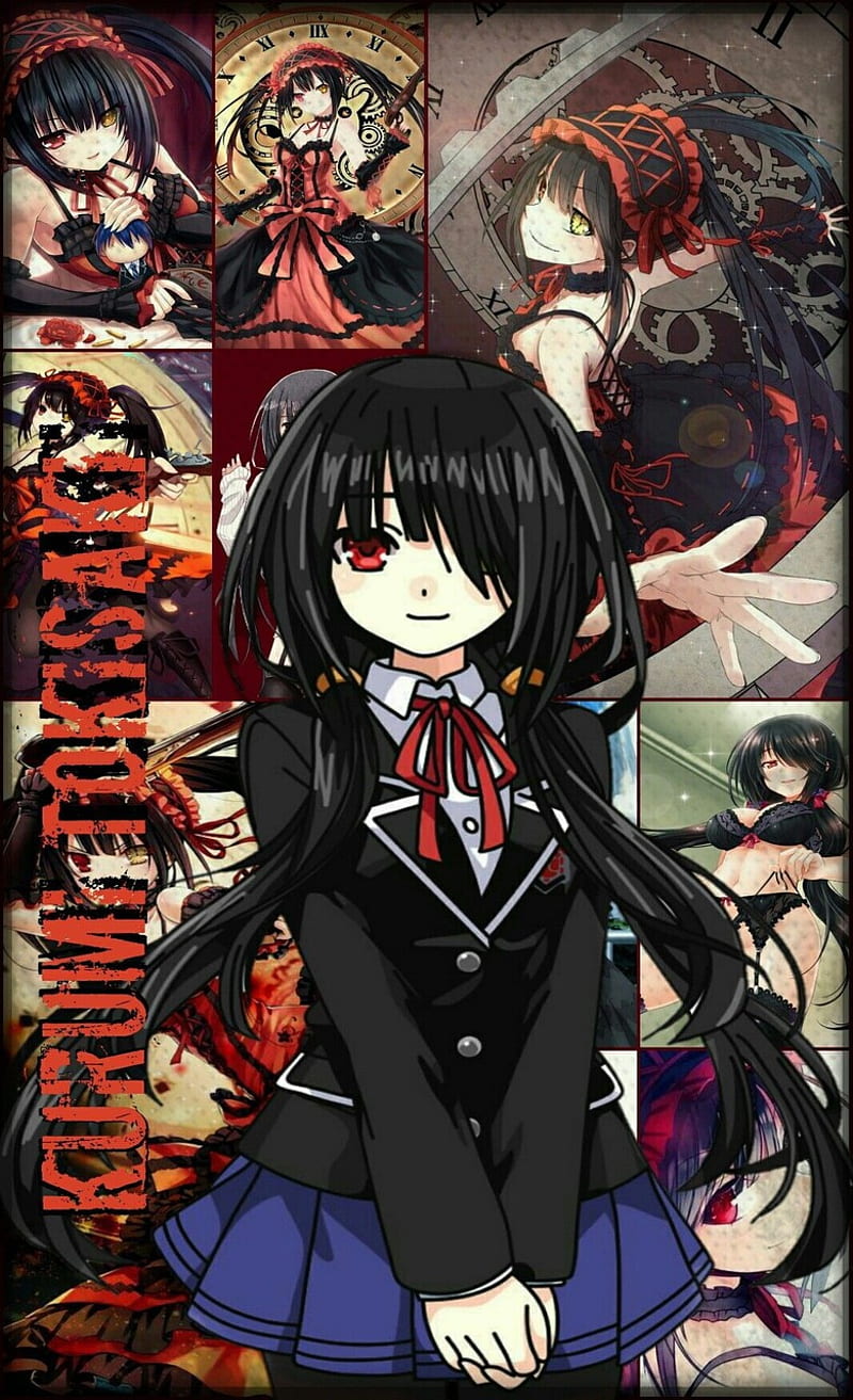 Kurumi, date a live, anime, girl, collage, HD phone wallpaper