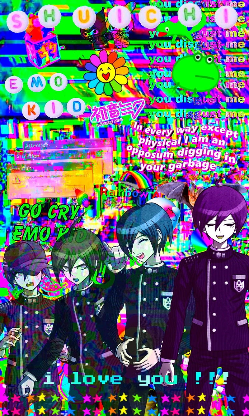Glitchcore Shuichi, danganronpa, danganronpa v3, shuichi saihara, HD phone wallpaper