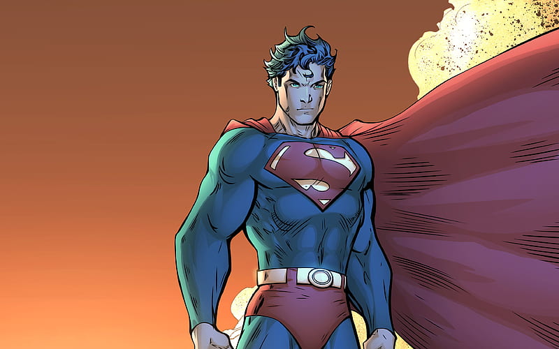 Superman minimal, DC Comics, superheroes, HD wallpaper