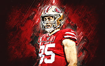 Download George Kittle Red Jersey Wallpaper