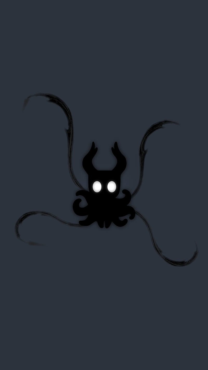 Ghost of Hallownest, dark, hollow knight, shade, void, tentacles, video game, minimalistic, vector, HD phone wallpaper