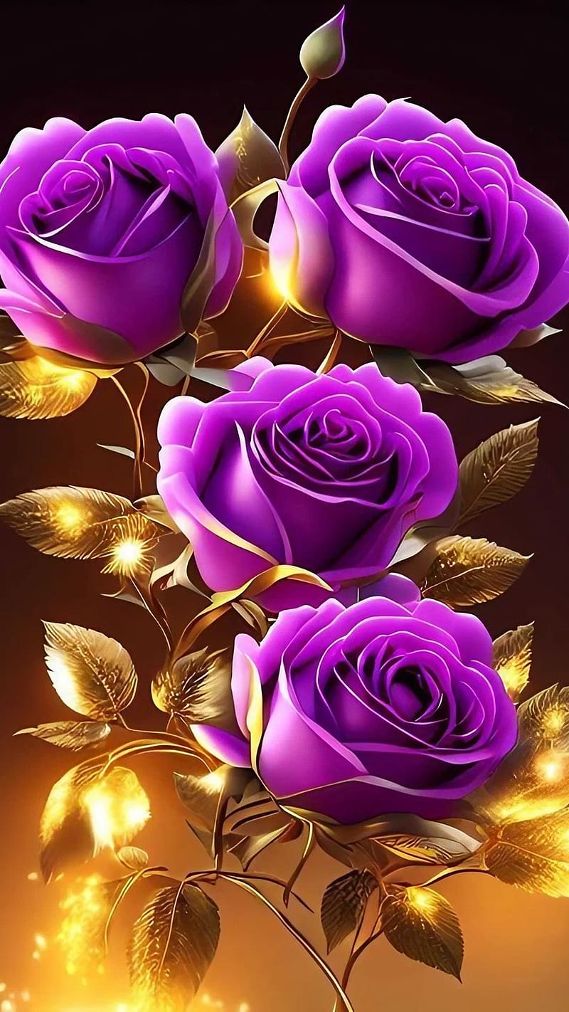 Gulab Ke Phool Wala, Purple Flower Bouquet, purple flower, purple rose, HD phone wallpaper