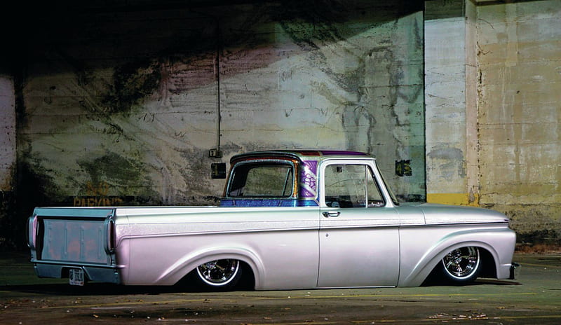 Slammed 1961-Ford, Classic, Lowered, Truck, F100, HD wallpaper