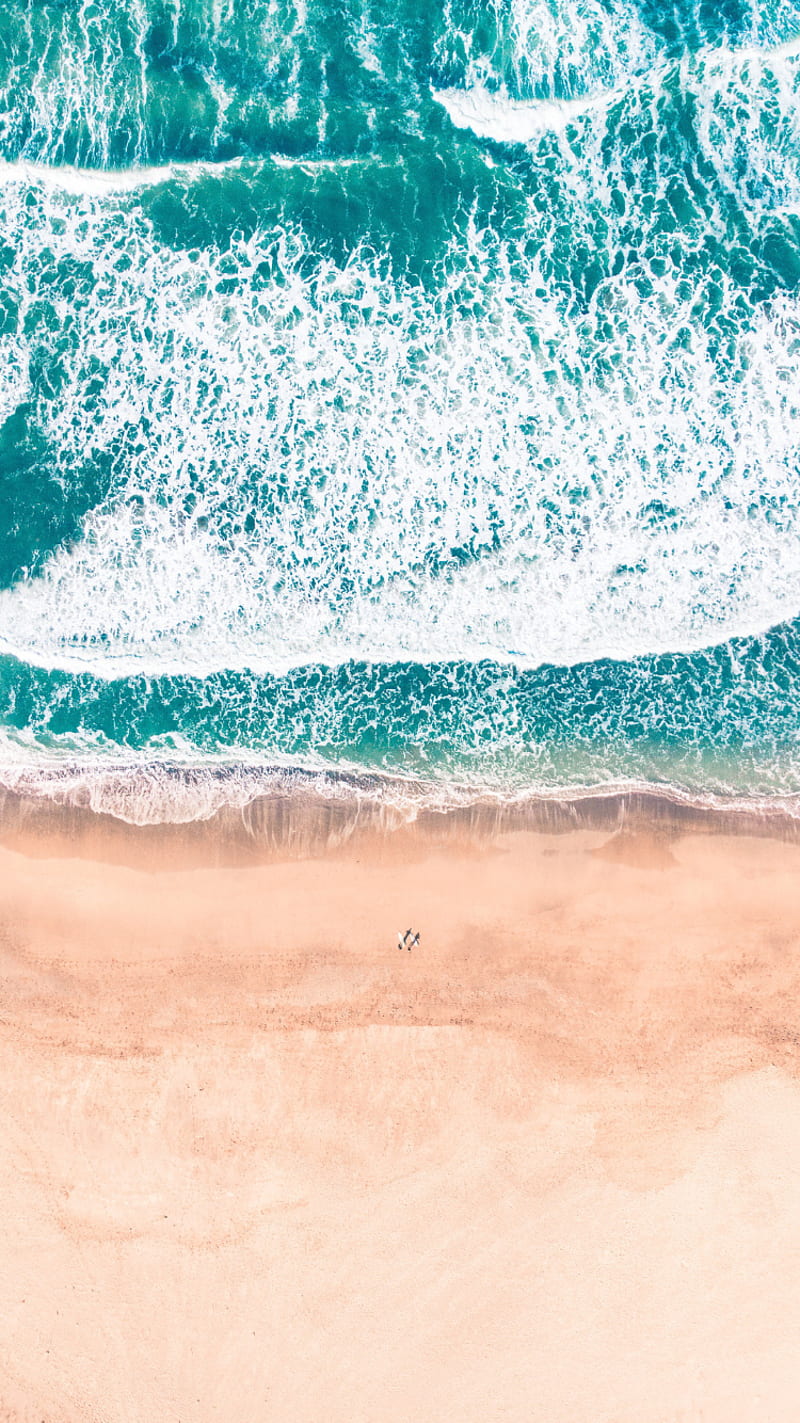 Beach Wave, ocean, apple, blue, phone, black, oceans, iso, iphone, HD phone wallpaper