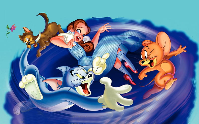 Tom And Jerry And Wizard Of Oz, Funny, Jerry, Tom, Wizard Of Oz, HD wallpaper