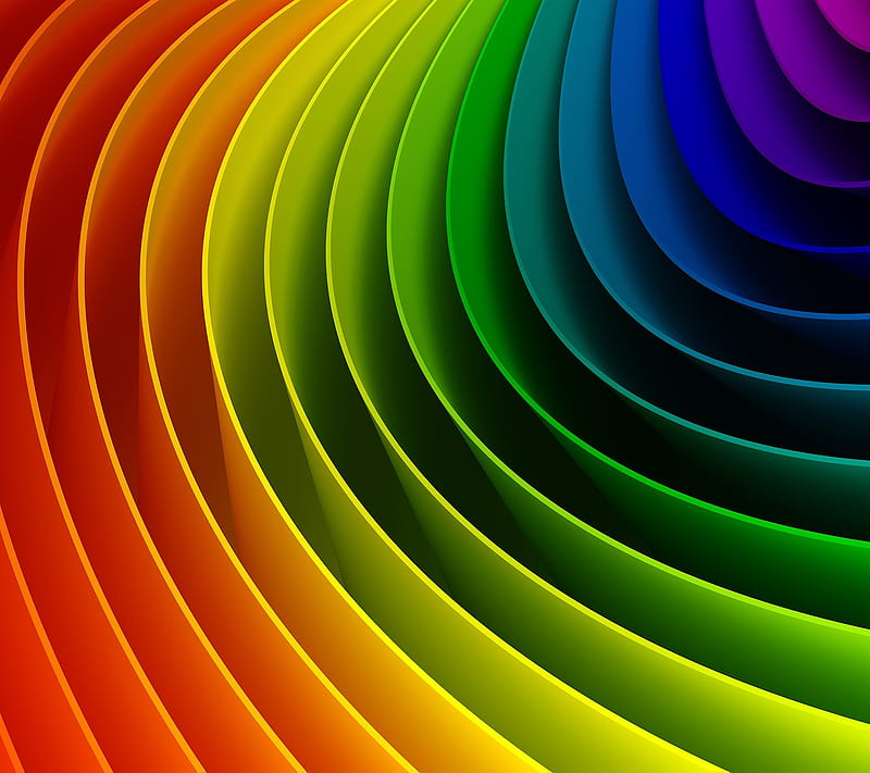 Rainbow Lines, circles, colours, HD wallpaper