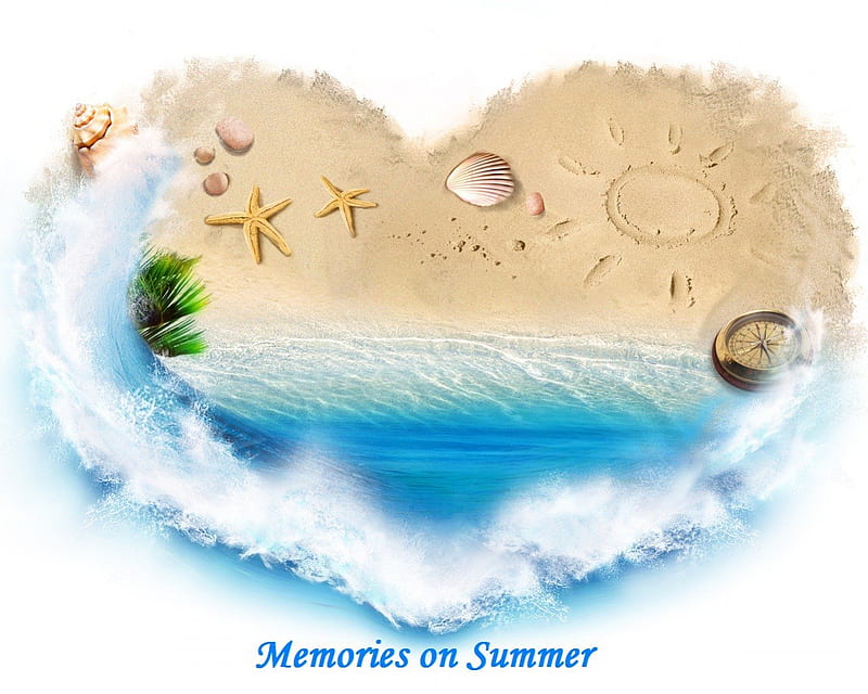 Memories on Summer, memories, beach, sand, natue, summer, sea, HD wallpaper