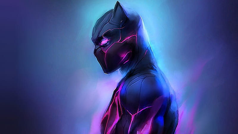 Black Panther Light Blue Shades Background Black Panther, HD wallpaper