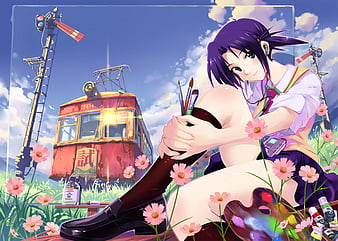 Anime Girls Train Digital Art HD 4K Wallpaper #8.2932