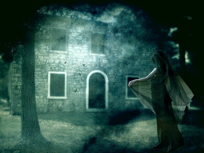Ghost girl, female, woman, mist, building, fantasy, spooky, girl ...
