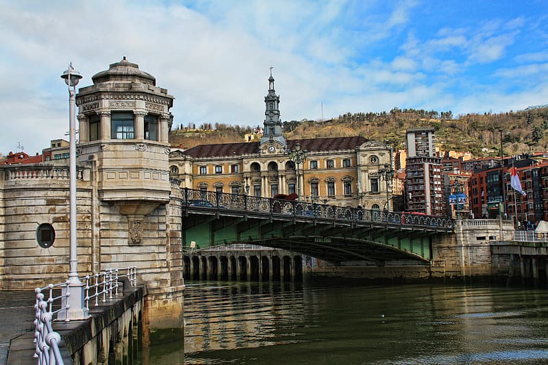 Bridges, Bridge, Spain, , Bilbao, Bilbao City Hall, HD wallpaper