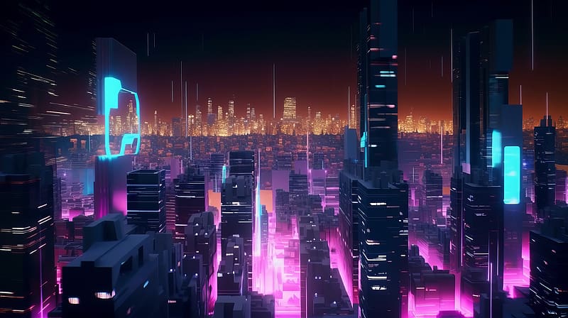 Cyberpunk Cityscape, digital art, cityscape, cyberpunk, 3d, HD wallpaper
