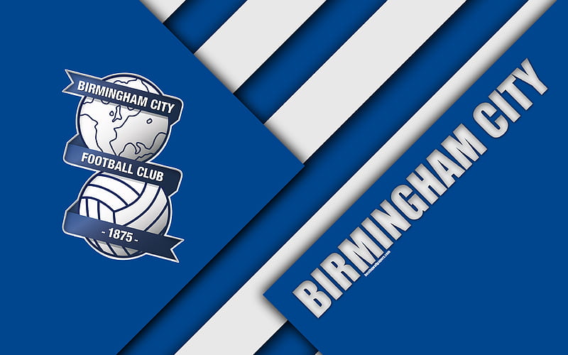 Birmingham City FC, logo, blue abstraction, material design, English football club, Birmingham, England, UK, football, EFL Championship, HD wallpaper