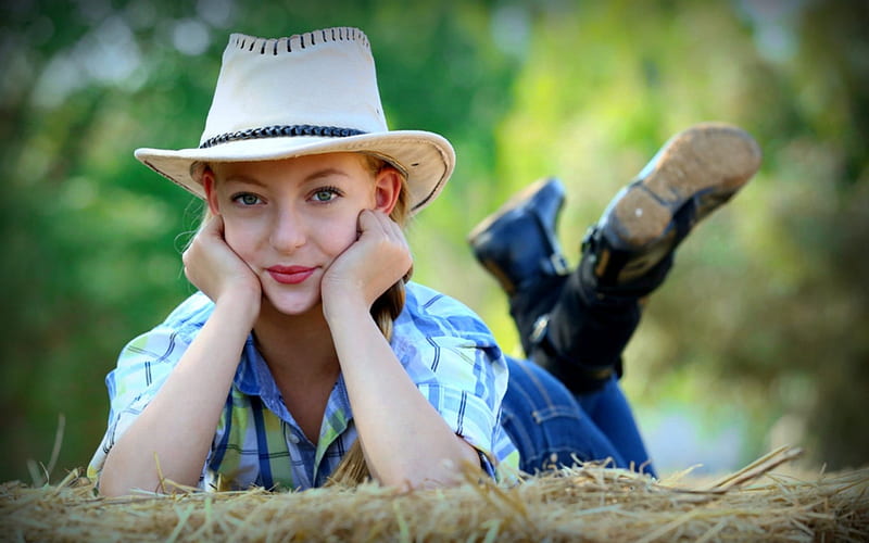 Sweet Looking Cowgirl Model Cowgirl Hat Blonde HD Wallpaper Peakpx