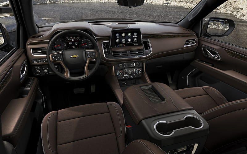 Chevrolet Suburban, 2020, interior, inside view, front panel, Suburban 2020 interior, american cars, Chevrolet, HD wallpaper