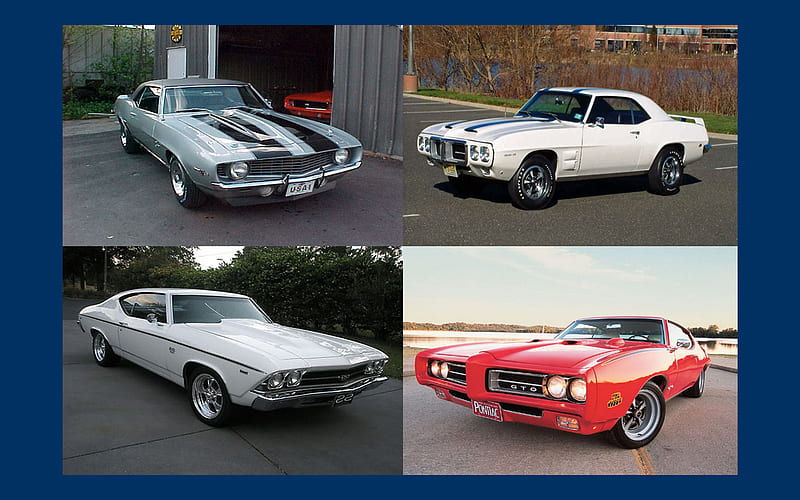 1969 WAS A GREAT YEAR FOR GM MUSCLE, muscle, chevy, z28, 69, camaro, gto, firebird, judge, pontiac, gm, 1969, trans am, hotrod, chevelle, muscle car, HD wallpaper