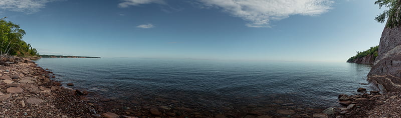 Lake Superior, Lake, Superior, Shoreline, Sky, HD wallpaper